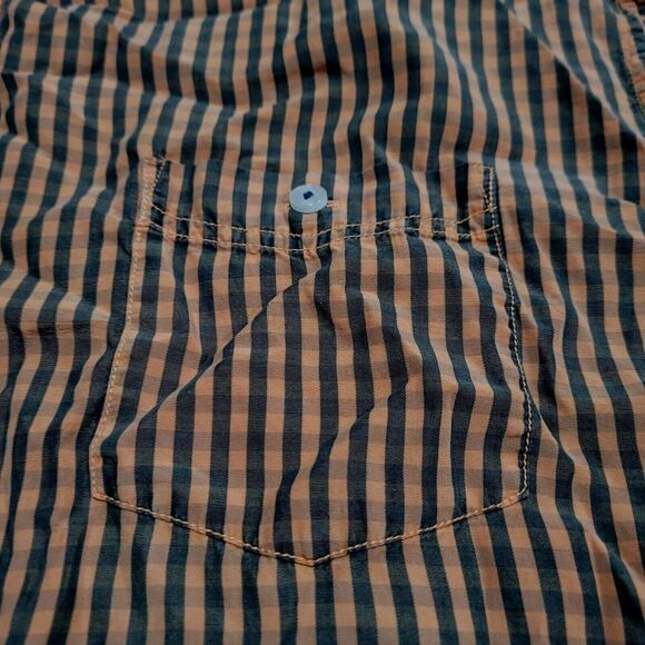 Tommy Bahama Jeans Island Crafted Lyocell Blend Pumpkin Orange Plaid Shirt EUC - Picture 10 of 11